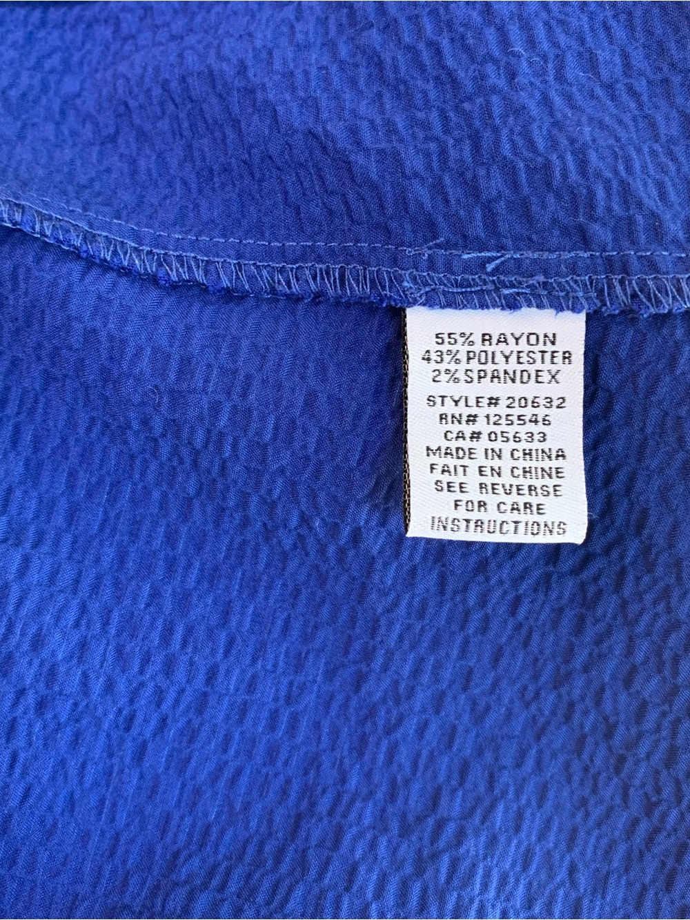 Habitat Button-Front Textured Top in Royal Blue XXL - Picture 5 of 5